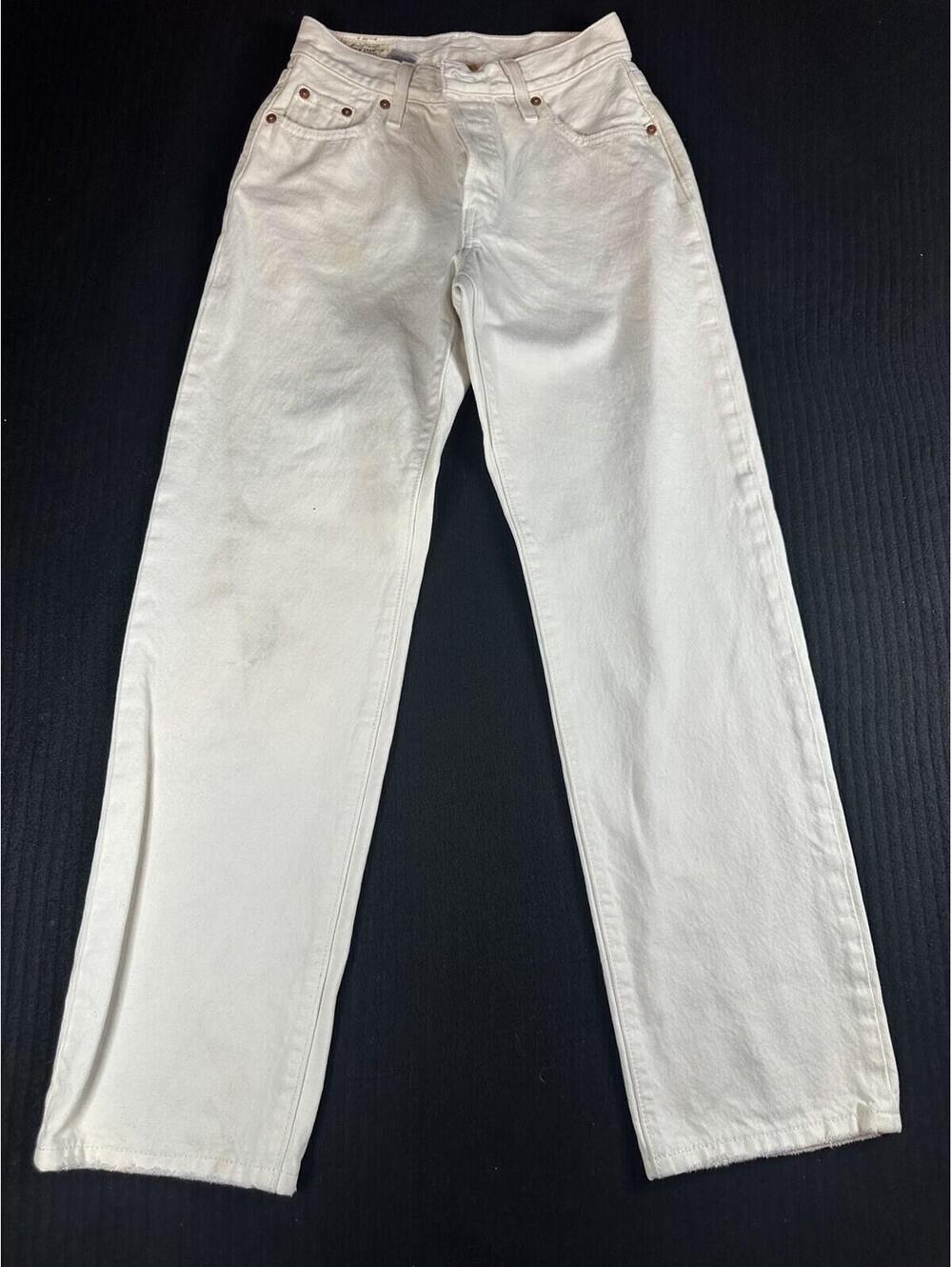 Levi’s Premium White Straight Leg Jeans W23 L30 Classic Denim